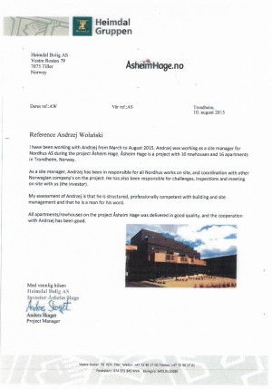 Asheim Hage reference letter